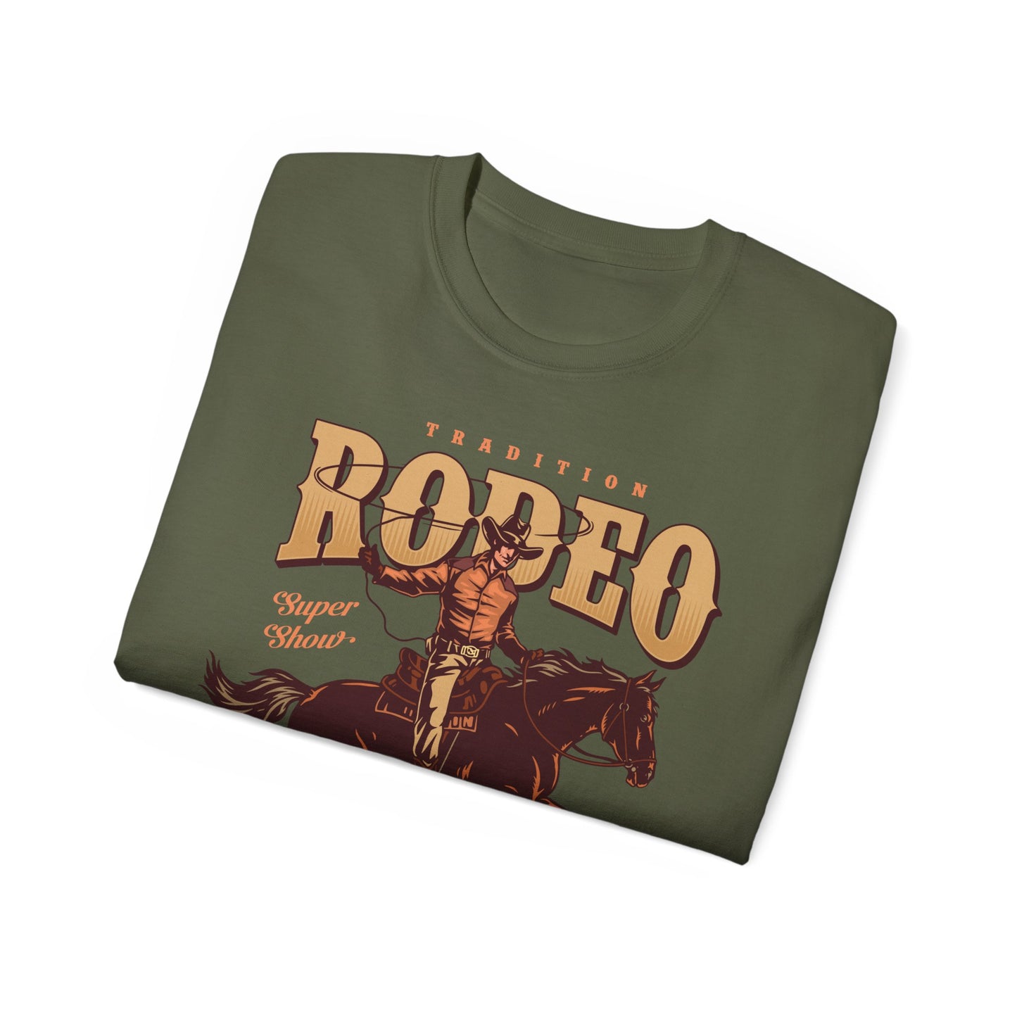 Western Rodeo Cowboy Tee - Fun Casual Shirt for Rodeo Fans, Gift for Country Lovers, Festival Outfit, Everyday Wear, Rodeo Apparel - Tradition Rodeo Super Show - Houston, Texas