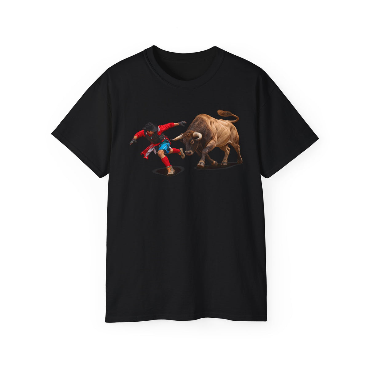 Unisex Ultra Cotton Tee - Rodeo - Bull and Clown - 3D