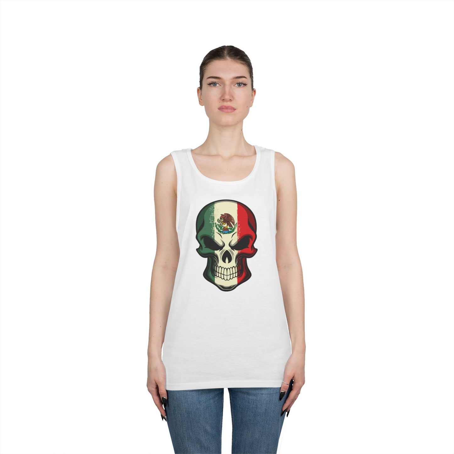 Unisex Heavy Cotton Tank Top - Mexican Skull