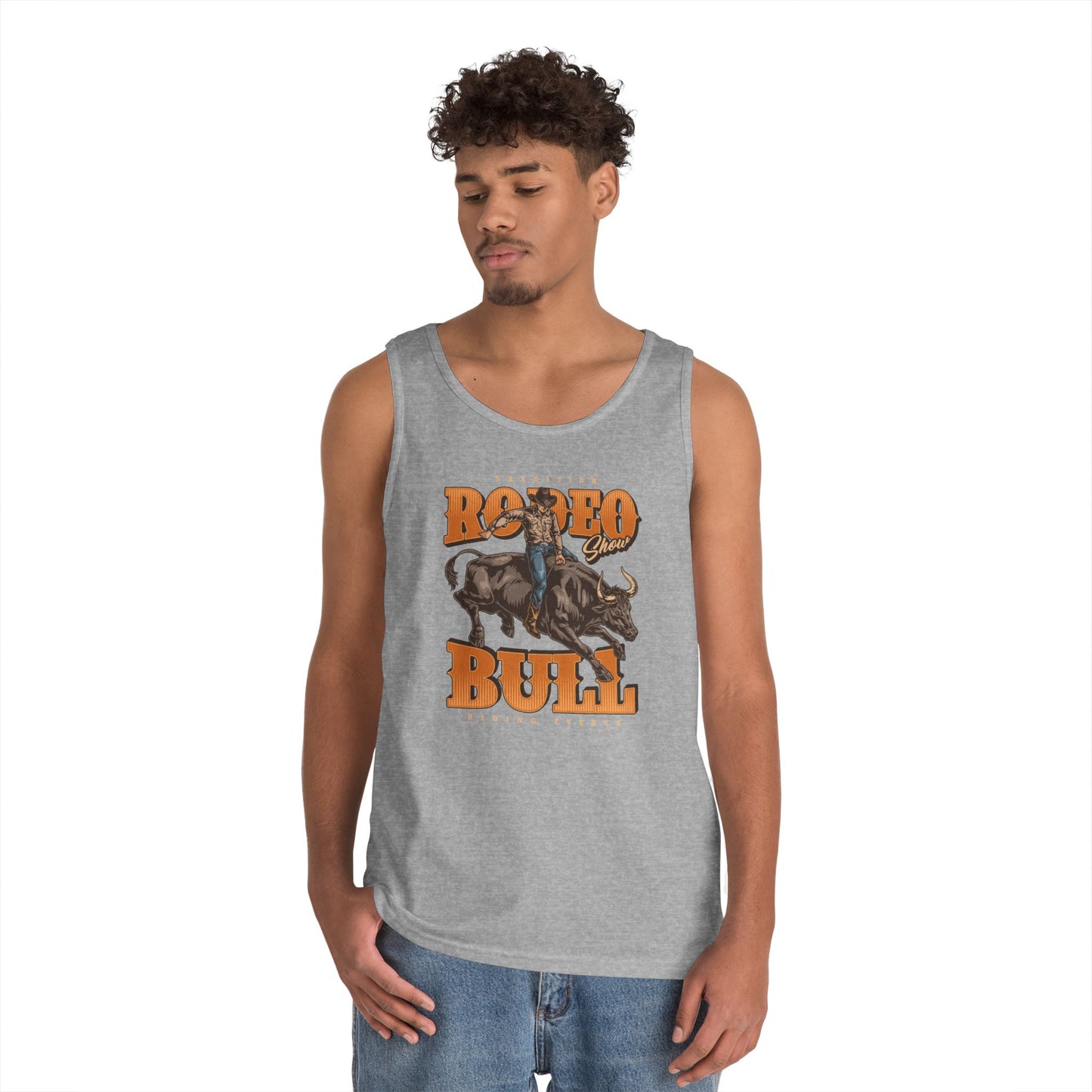 Unisex Heavy Cotton Tank Top - Tradition Rodeo Show - Bull Riding Events