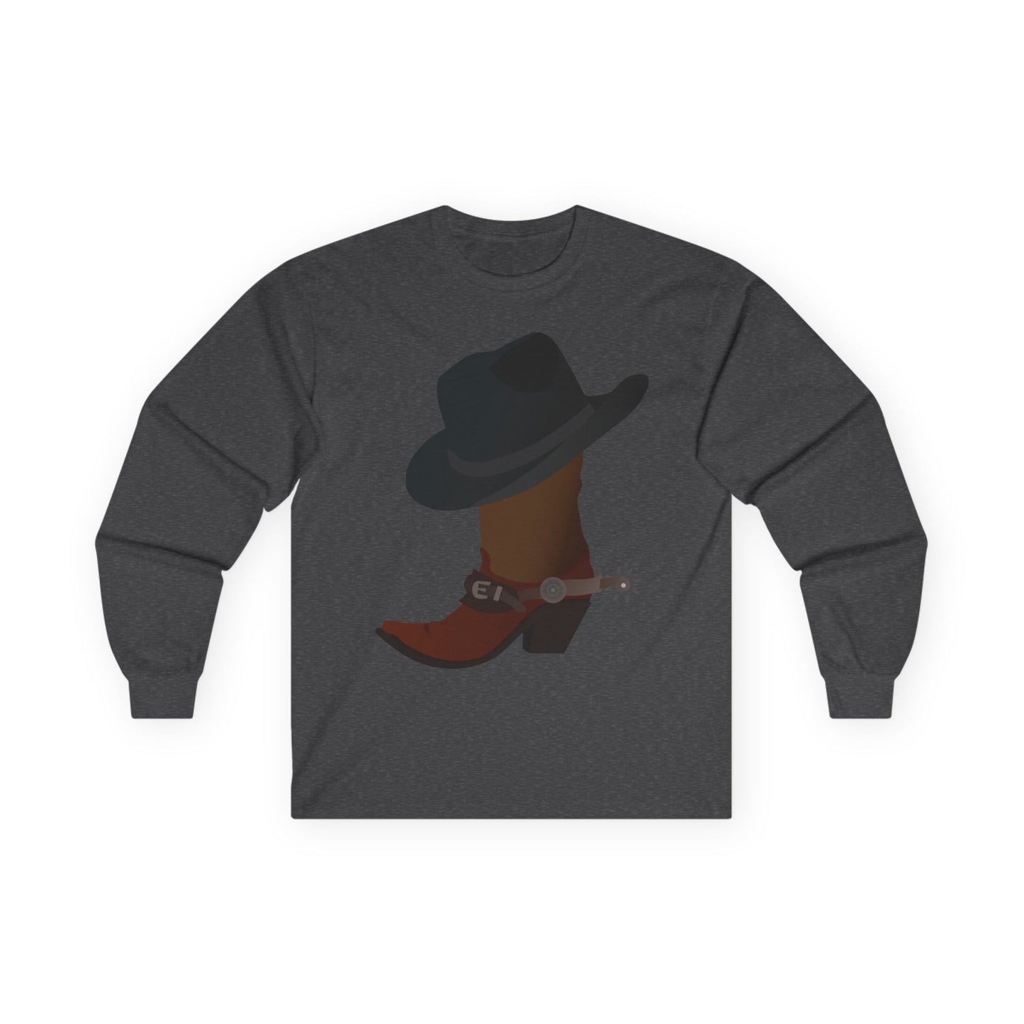 Unisex Ultra Cotton Long Sleeve Tee - Rodeo - Boots and Hat and Spurs