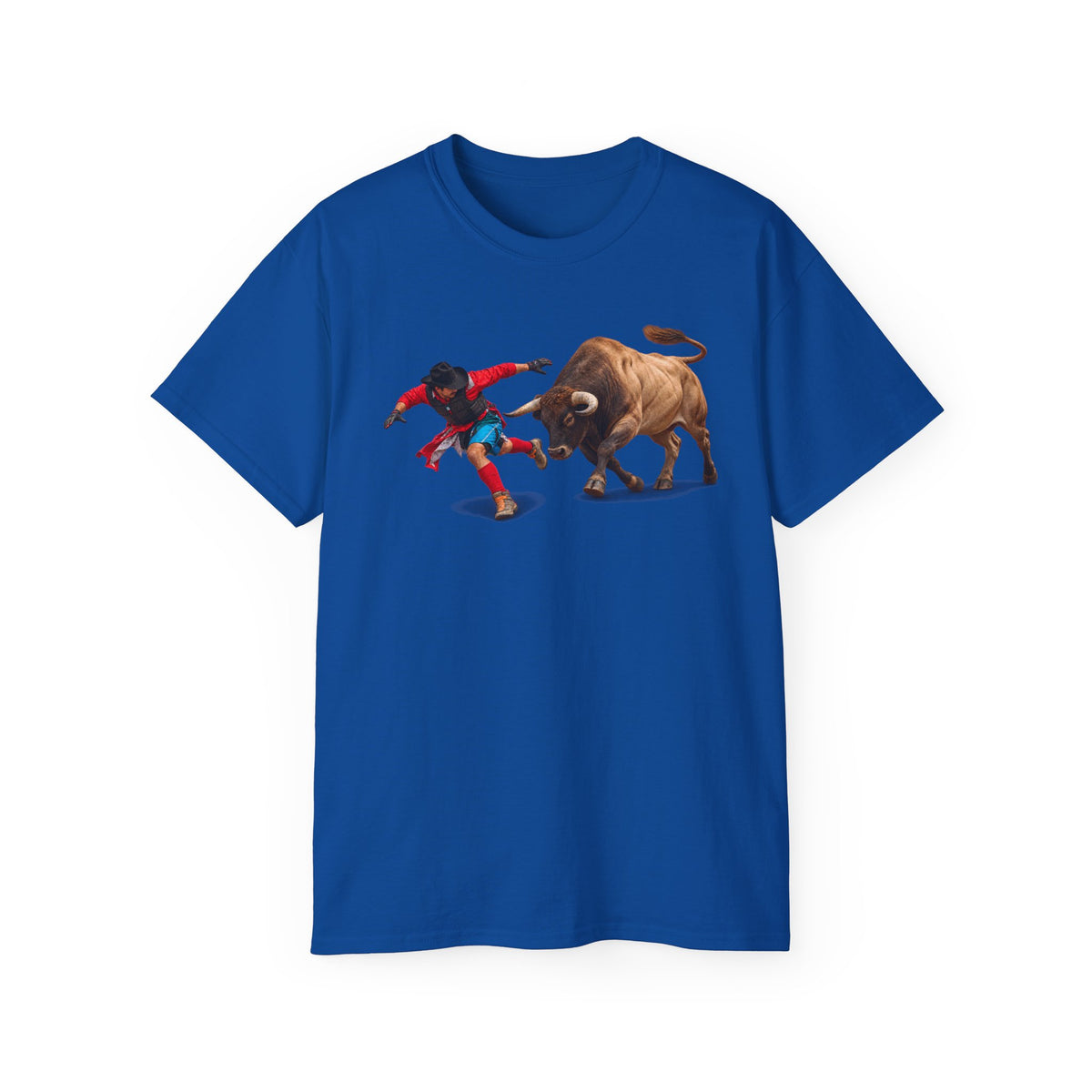 Unisex Ultra Cotton Tee - Rodeo - Bull and Clown - 3D