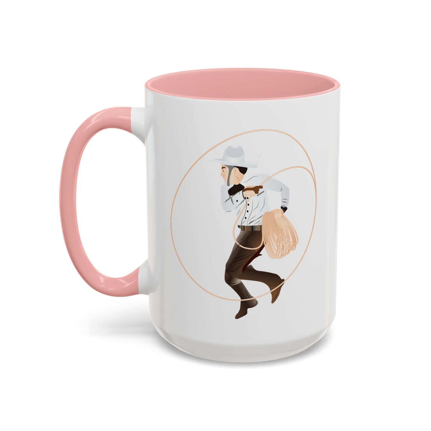 Accent Coffee Mug (11, 15oz) - Rodeo - Mexican Cowboy - Lariat