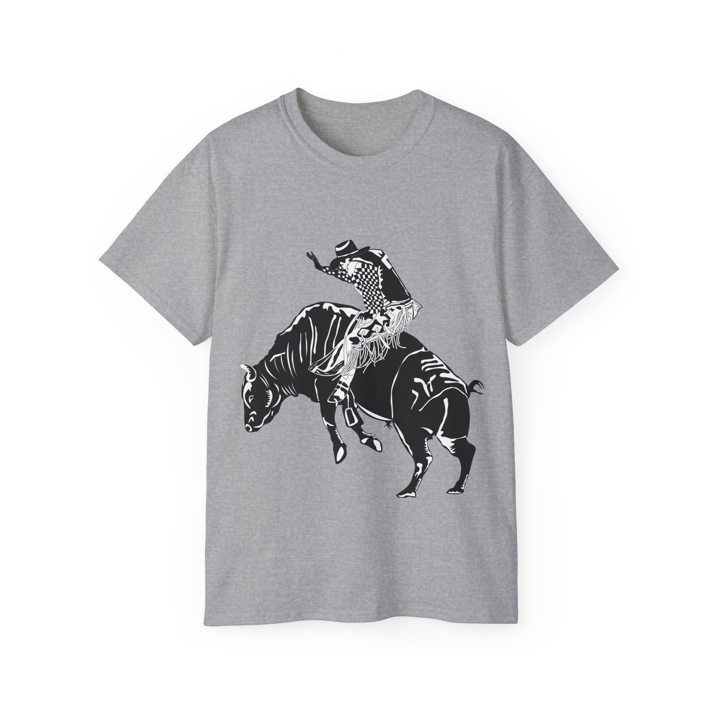 Unisex Ultra Cotton Tee - Cowboy - Bull Rider - BW