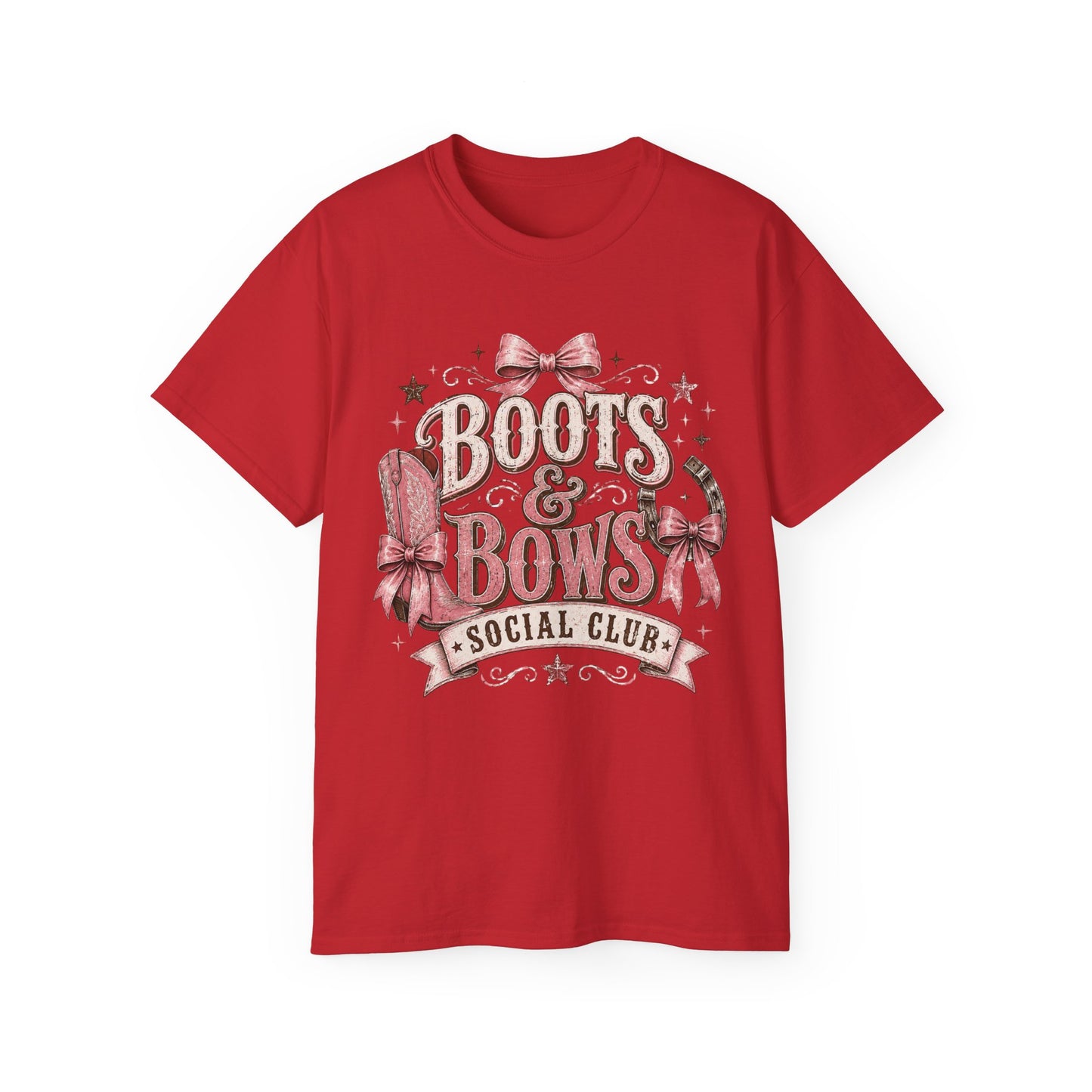 T-Shirt - Cowgirl boots and bows badge