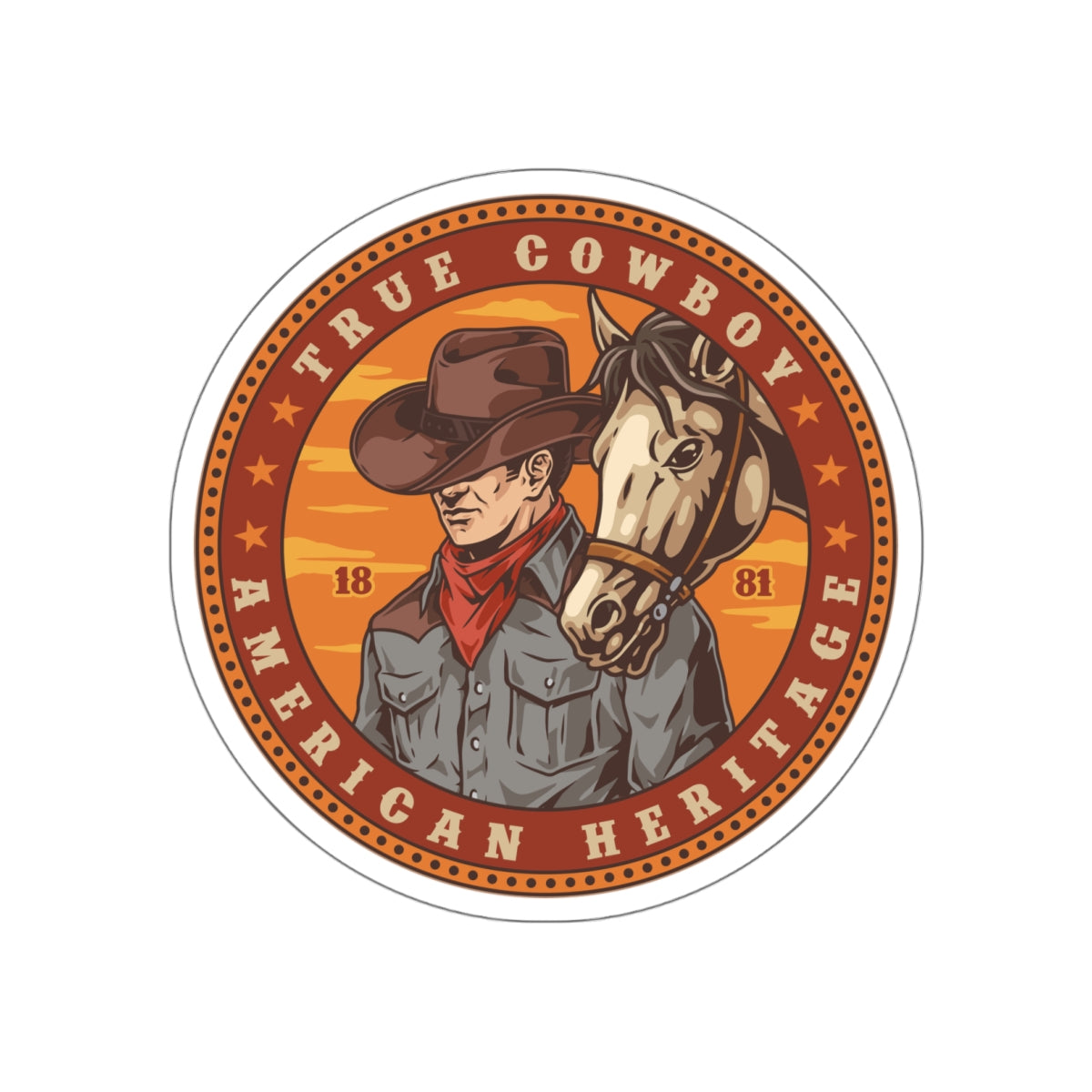 Die-cut stickers - True Cowboy - American Heritage