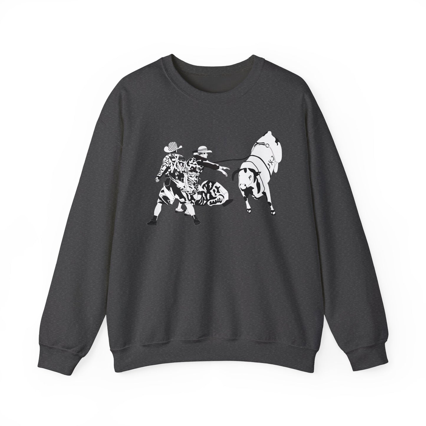 Crewneck Sweatshirt - Clowns and Bull - BW