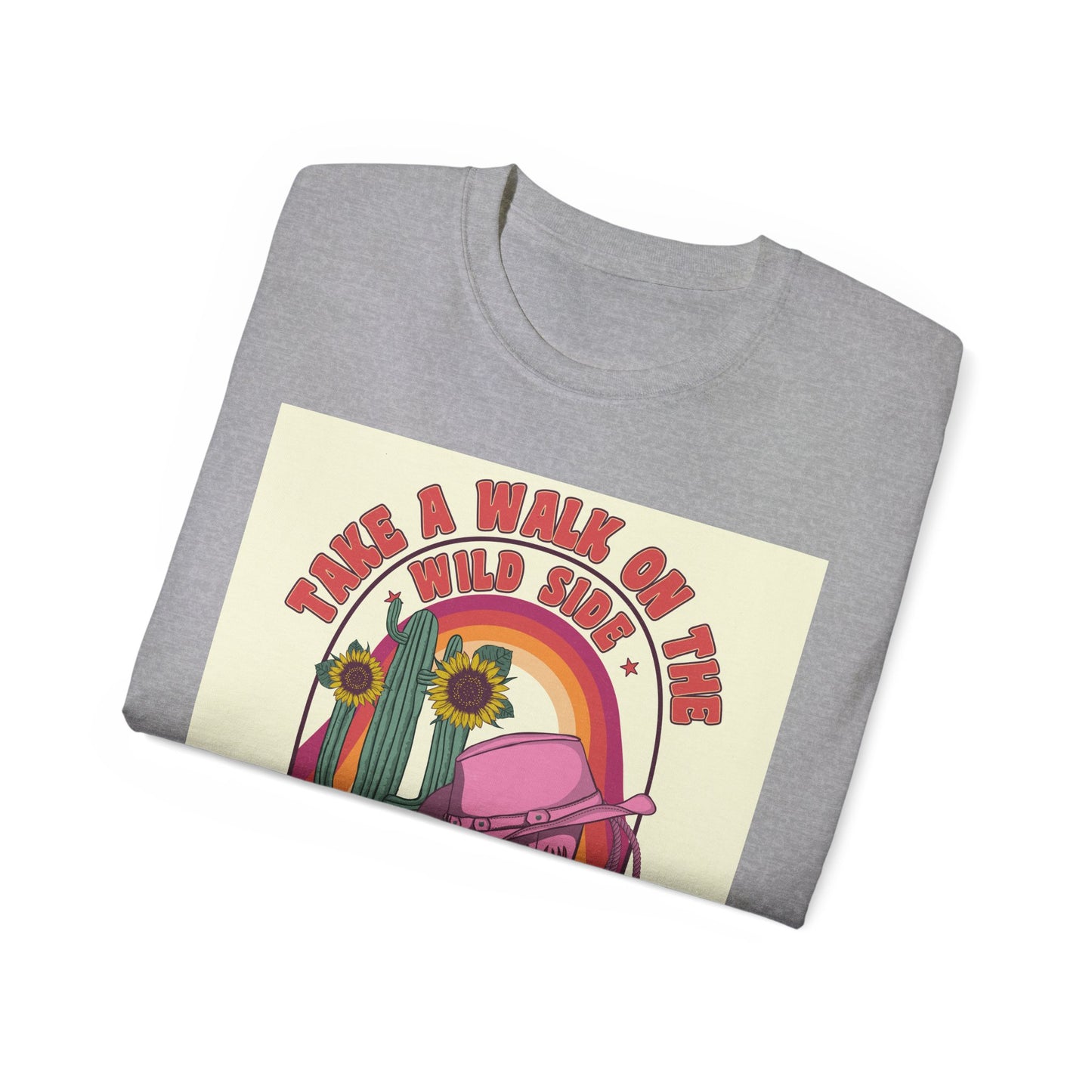 Unisex Ultra Cotton Tee - Cowgirl Sunset Boots & Cactus