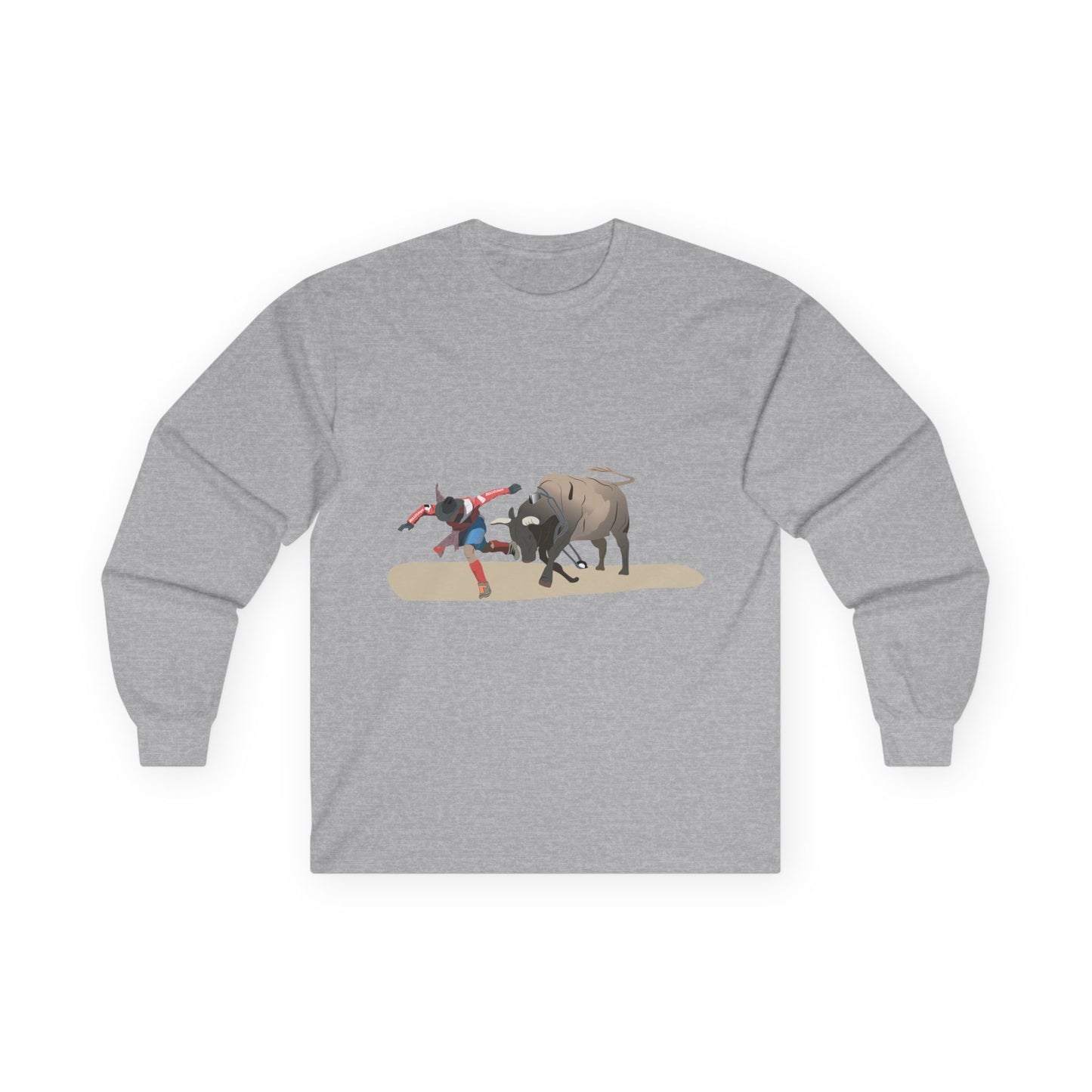 Unisex Ultra Cotton Long Sleeve Tee - Rodeo - Bull and Clown