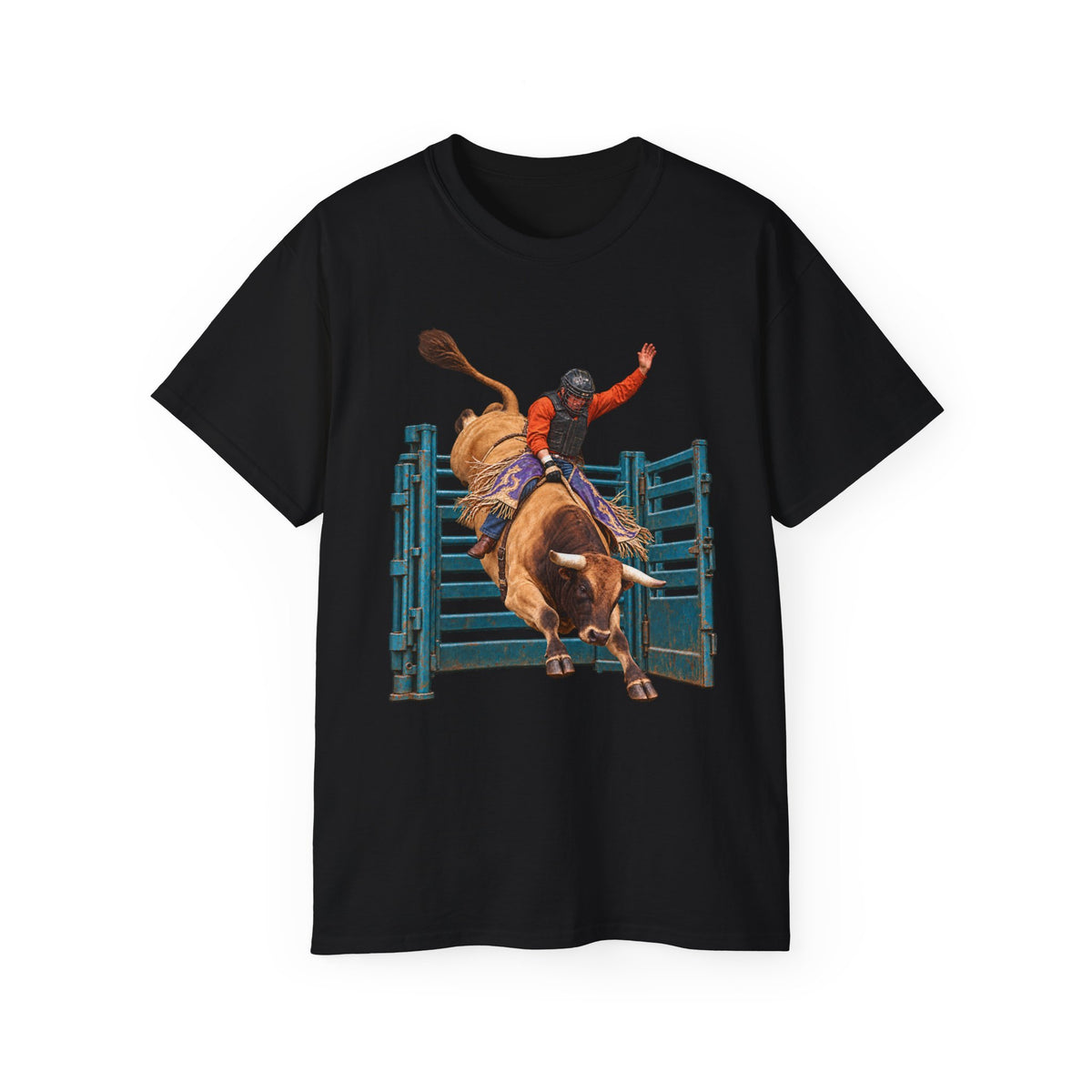 Unisex Ultra Cotton Tee - Cowboys - Bull Rider - Out of the Chute - without Text - 3D Transparent