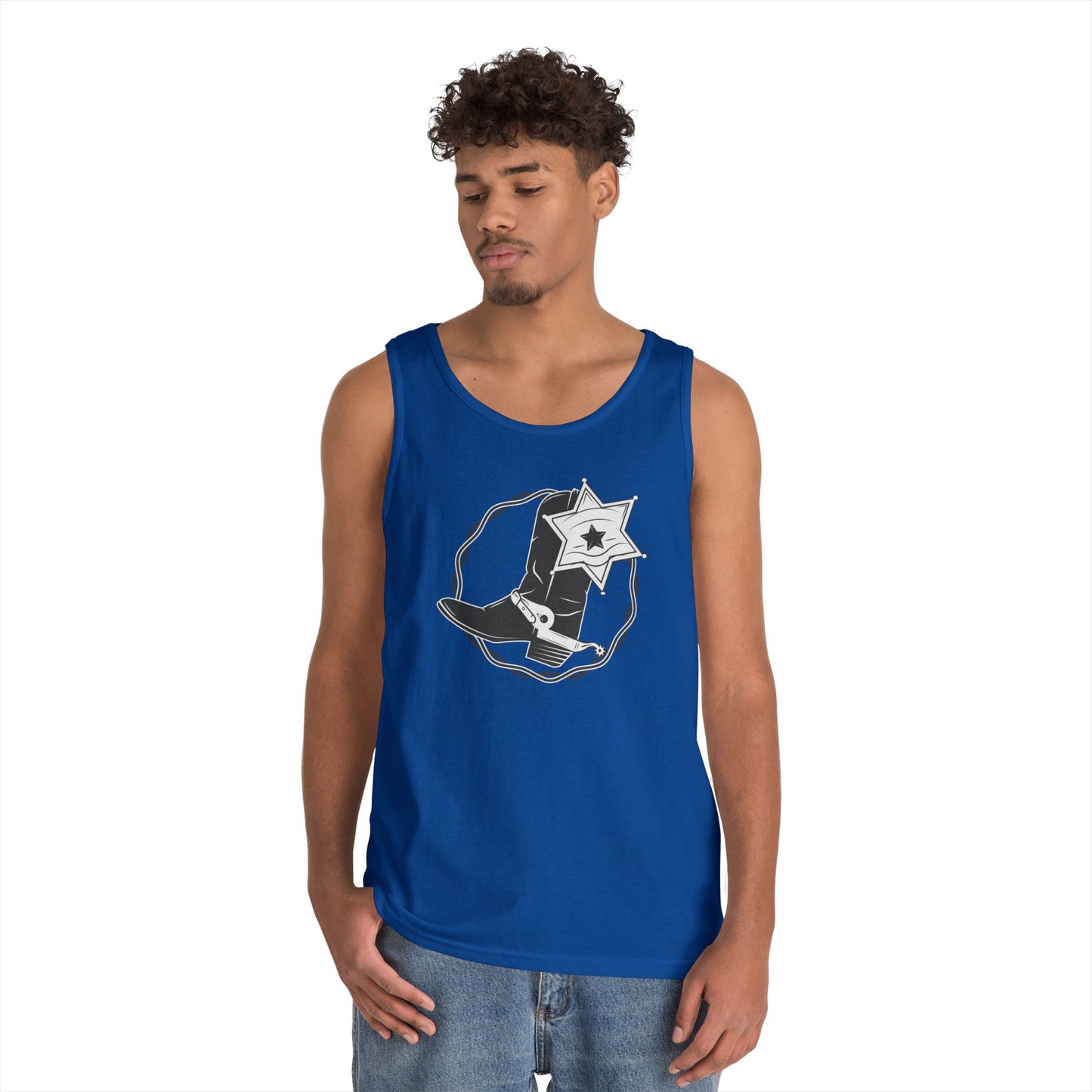 Unisex Heavy Cotton Tank Top - Boots w Star