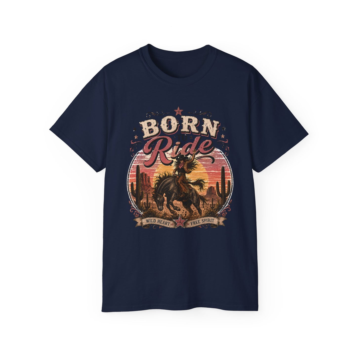T-Shirt - Born to ride in the wild west