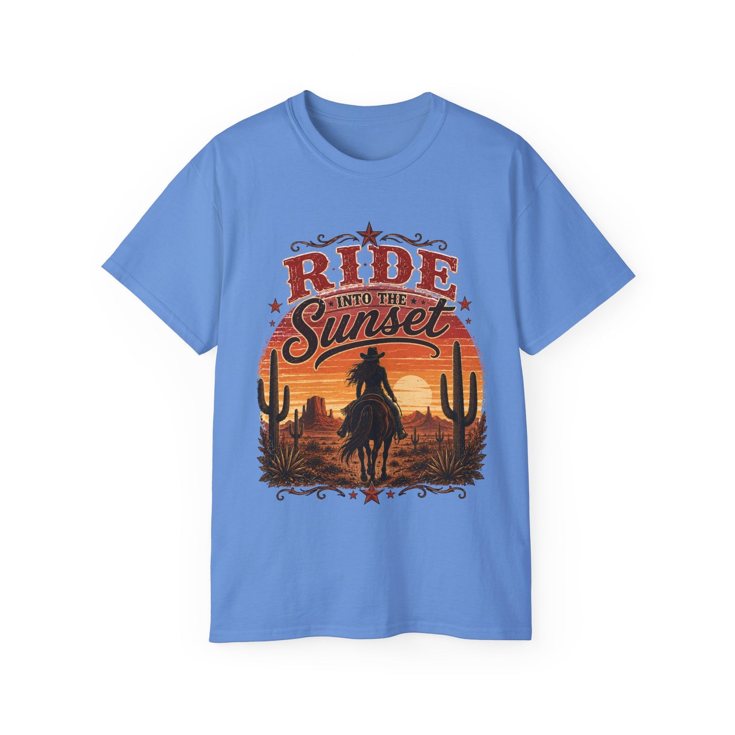 T-Shirt - Riding into the desert sunset