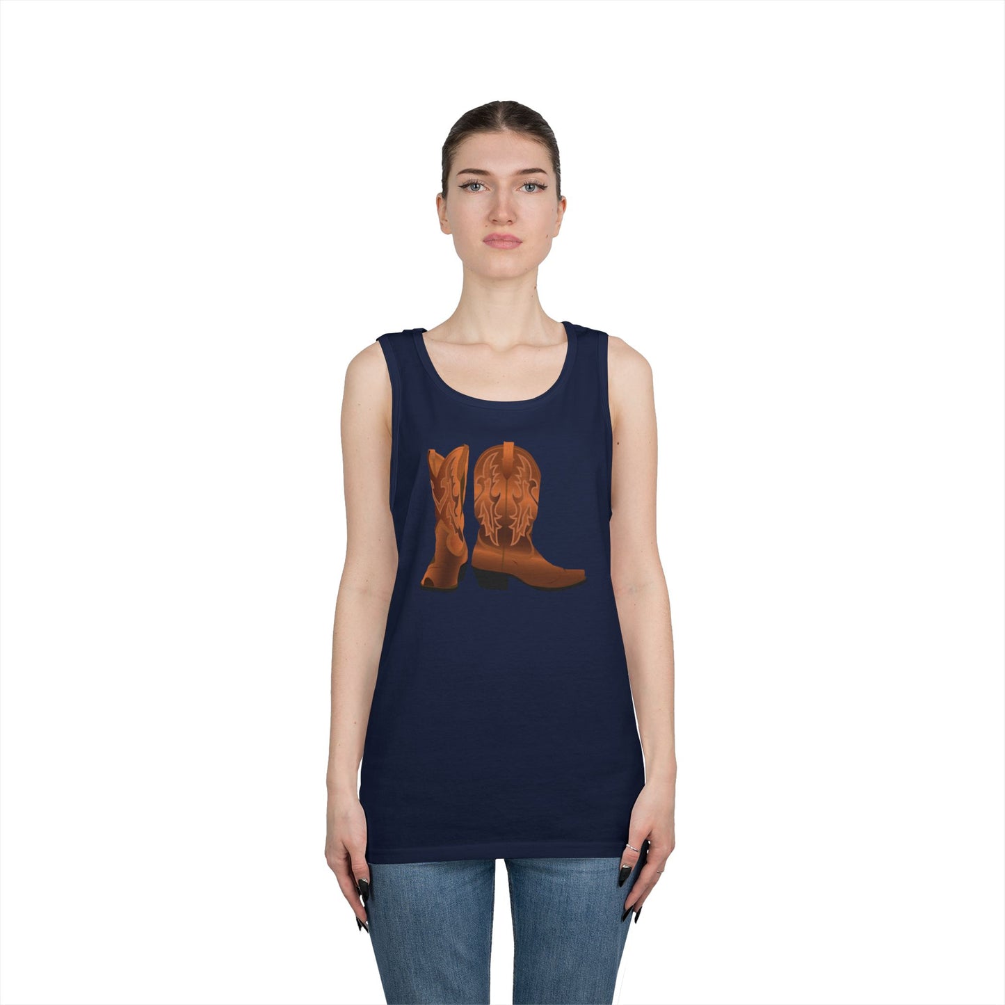 Unisex Heavy Cotton Tank Top - Rodeo - Cowboy Boots