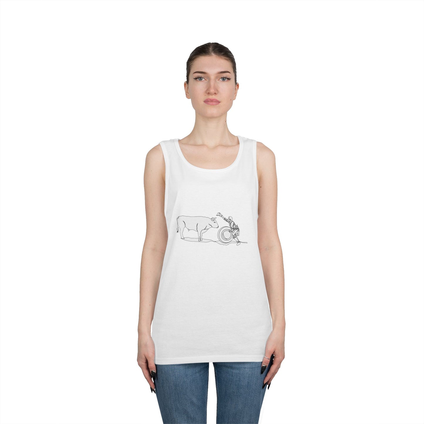 Unisex Heavy Cotton Tank Top - Clown and Bull - LA