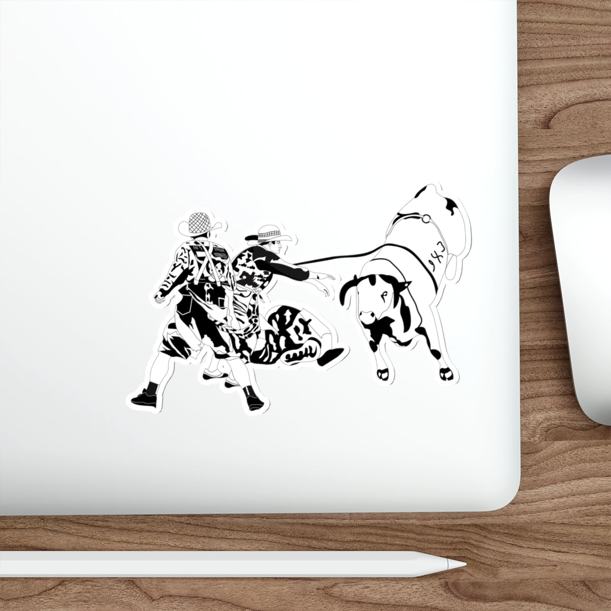 Die-cut stickers - Clowns and Bull - BW