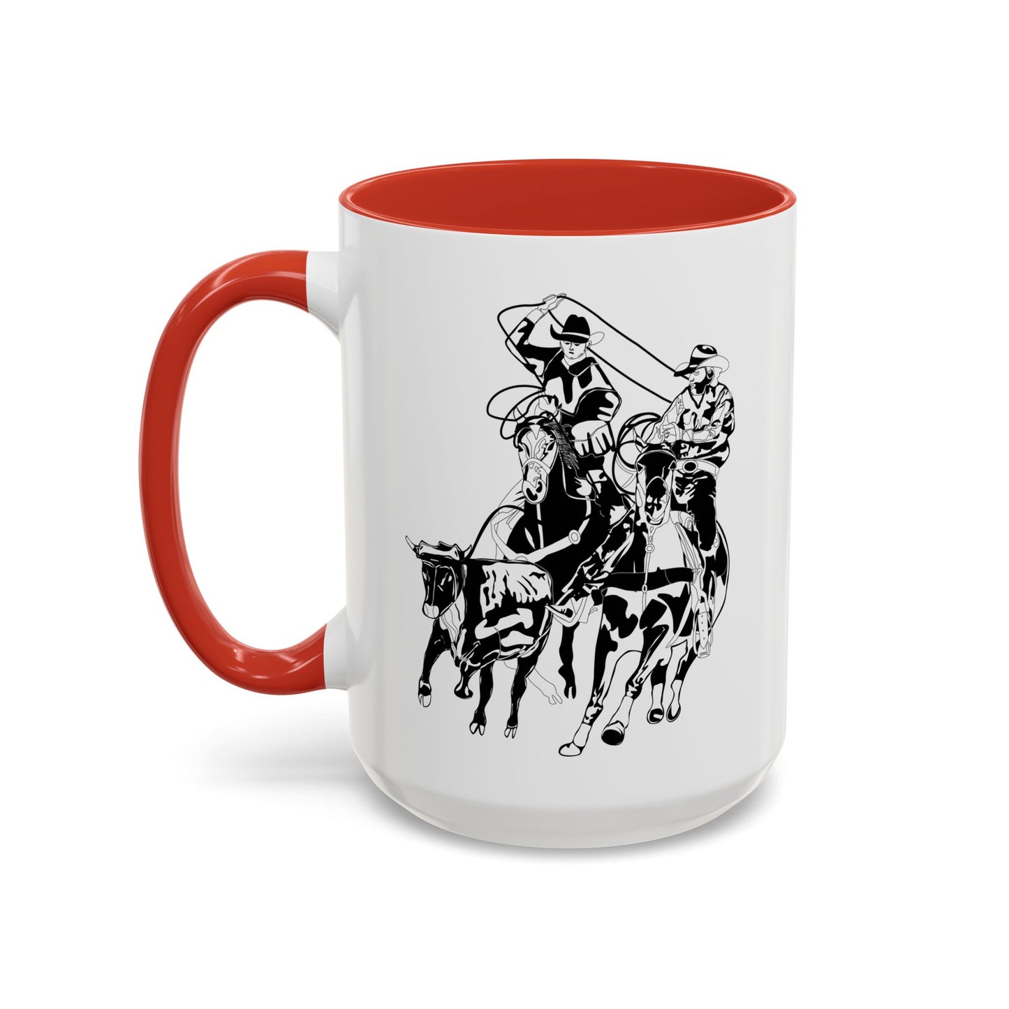 Accent Coffee Mug (11, 15oz) - California Rodeo - Salinas Team Roping - BW