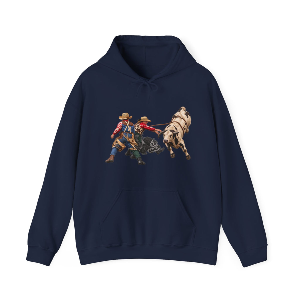 Hoodie — Cowboys - Clowns and Bull - without Text - 3D Transparent