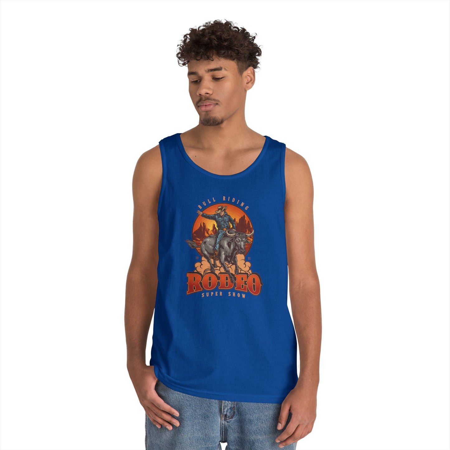 Unisex Heavy Cotton Tank Top - Bull Riding - Rodeo Super Show