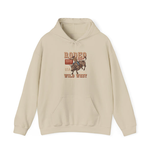 Unisex Hoodie - American Tradition Wild Bull Rodeo Show - Wild West Cowboy, Texas