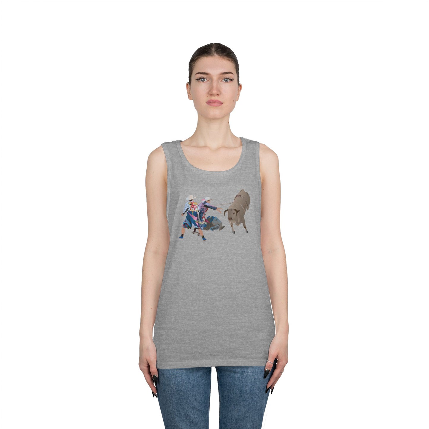 Unisex Heavy Cotton Tank Top - Clowns and Bull