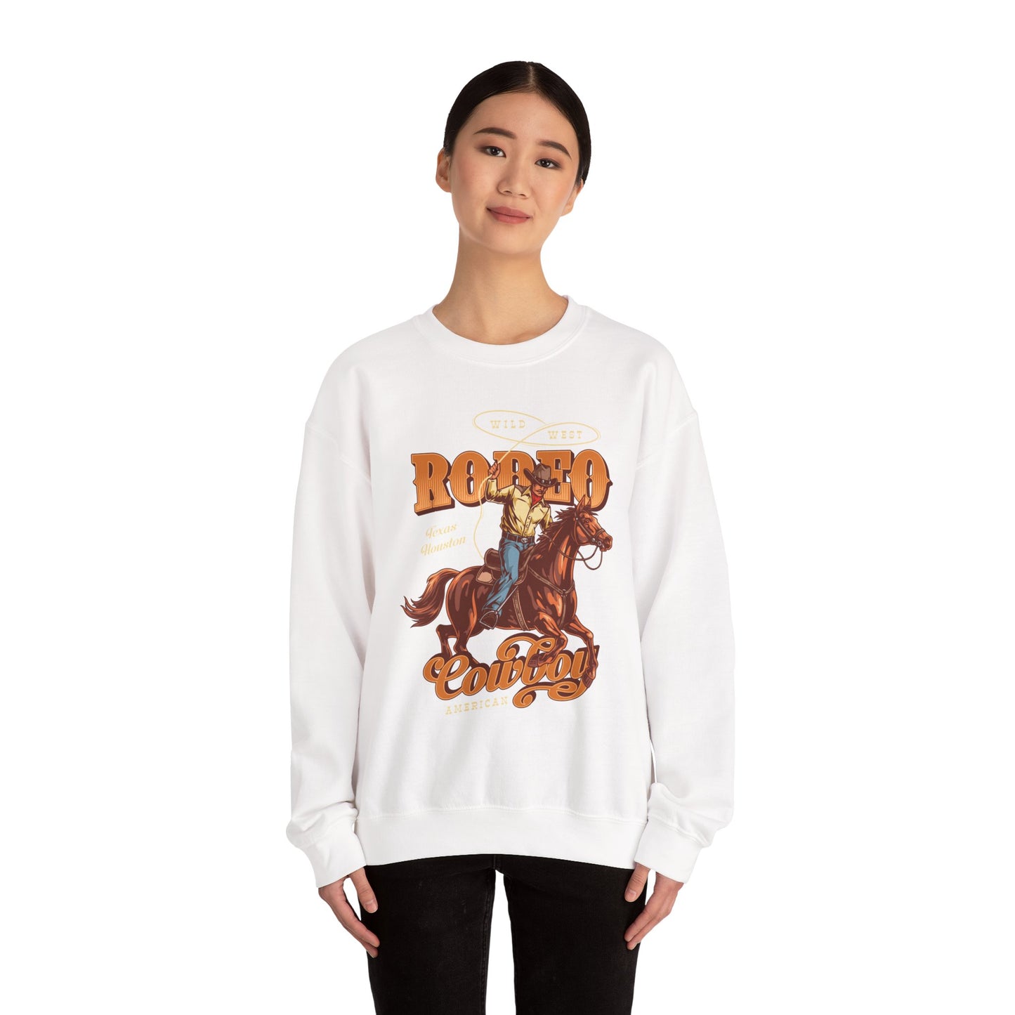 Crewneck Sweatshirt - Wild West - Houston, Texas - American Rodeo Cowboy