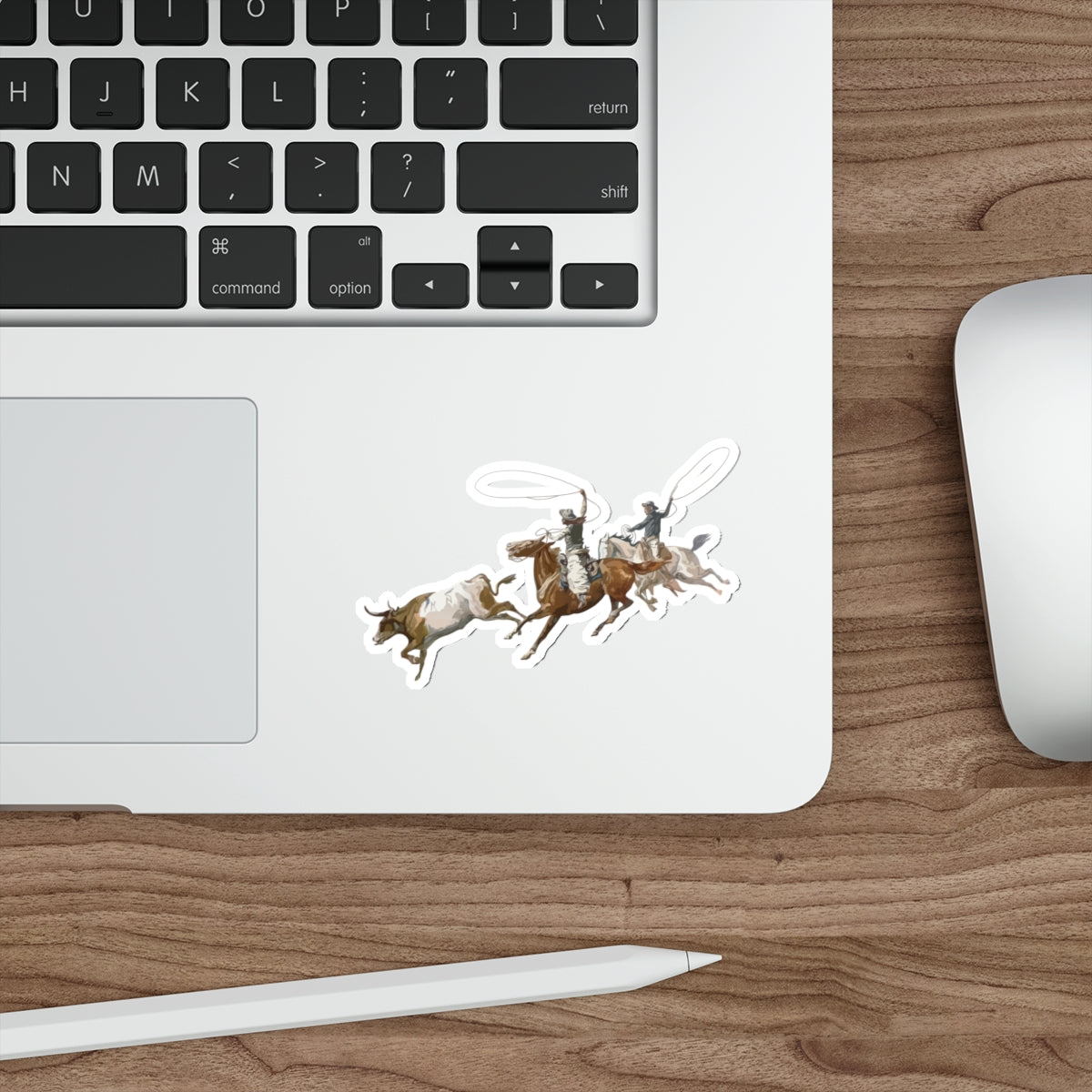 Die-cut stickers - 2 Cowboys Roping 1 Longhorn X 300