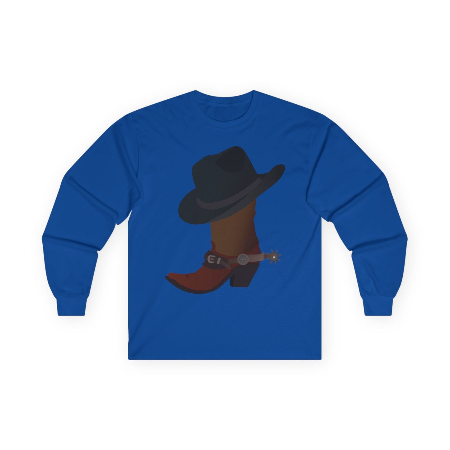 Unisex Ultra Cotton Long Sleeve Tee - Rodeo - Boots and Hat and Spurs