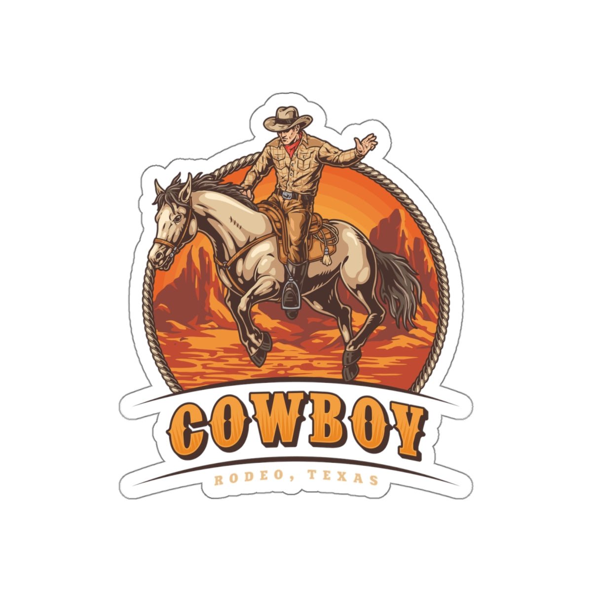 Die-cut stickers - Rodeo Cowboy - Texas