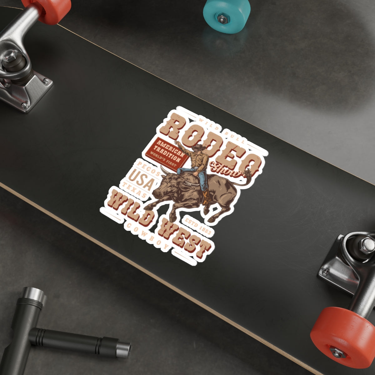 Die-cut stickers - American Tradition Wild Bull Rodeo Show - Wild West Cowboy, Texas