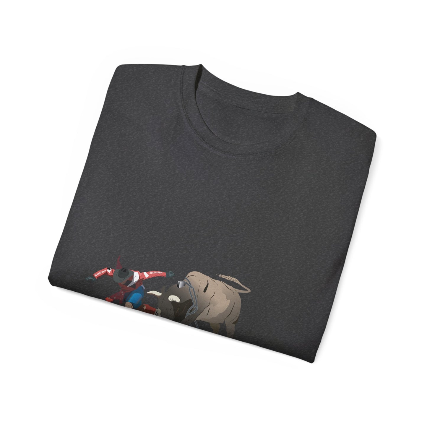 Unisex Ultra Cotton Tee - Rodeo - Bull and Clown