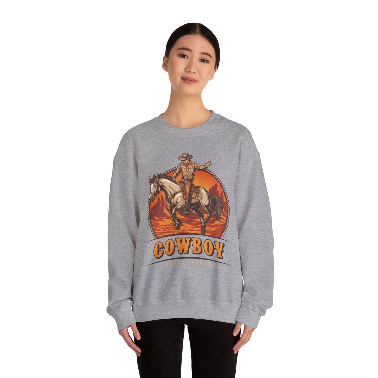 Crewneck Sweatshirt - Rodeo Cowboy - Texas