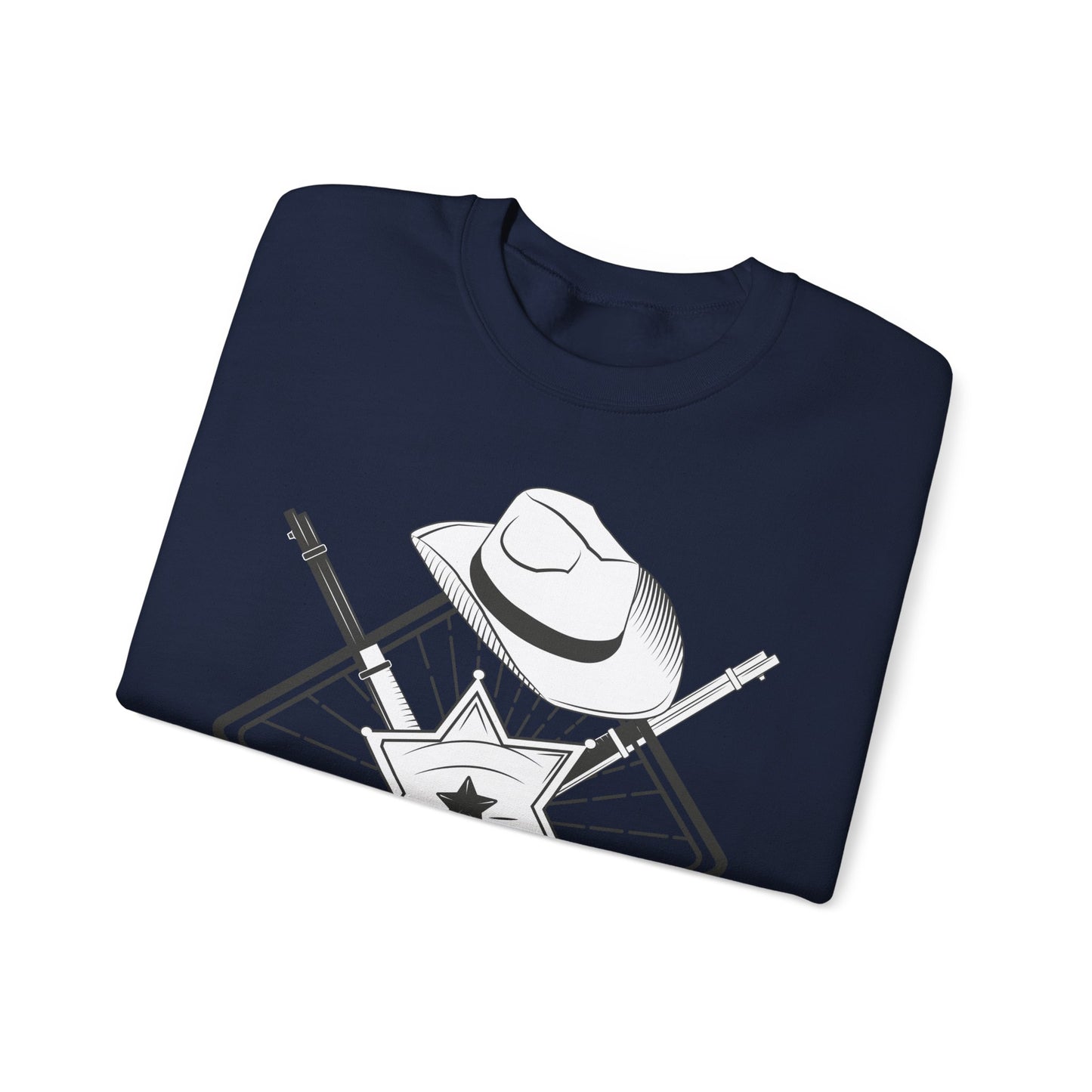 Crewneck Sweatshirt - Vintage Cowboy w Rifles and Hat