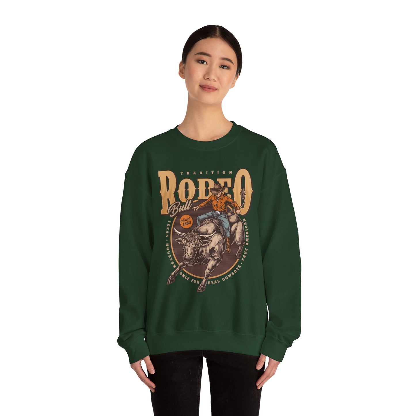 Crewneck Sweatshirt - Tradition Rodeo Bull - Real Cowboys