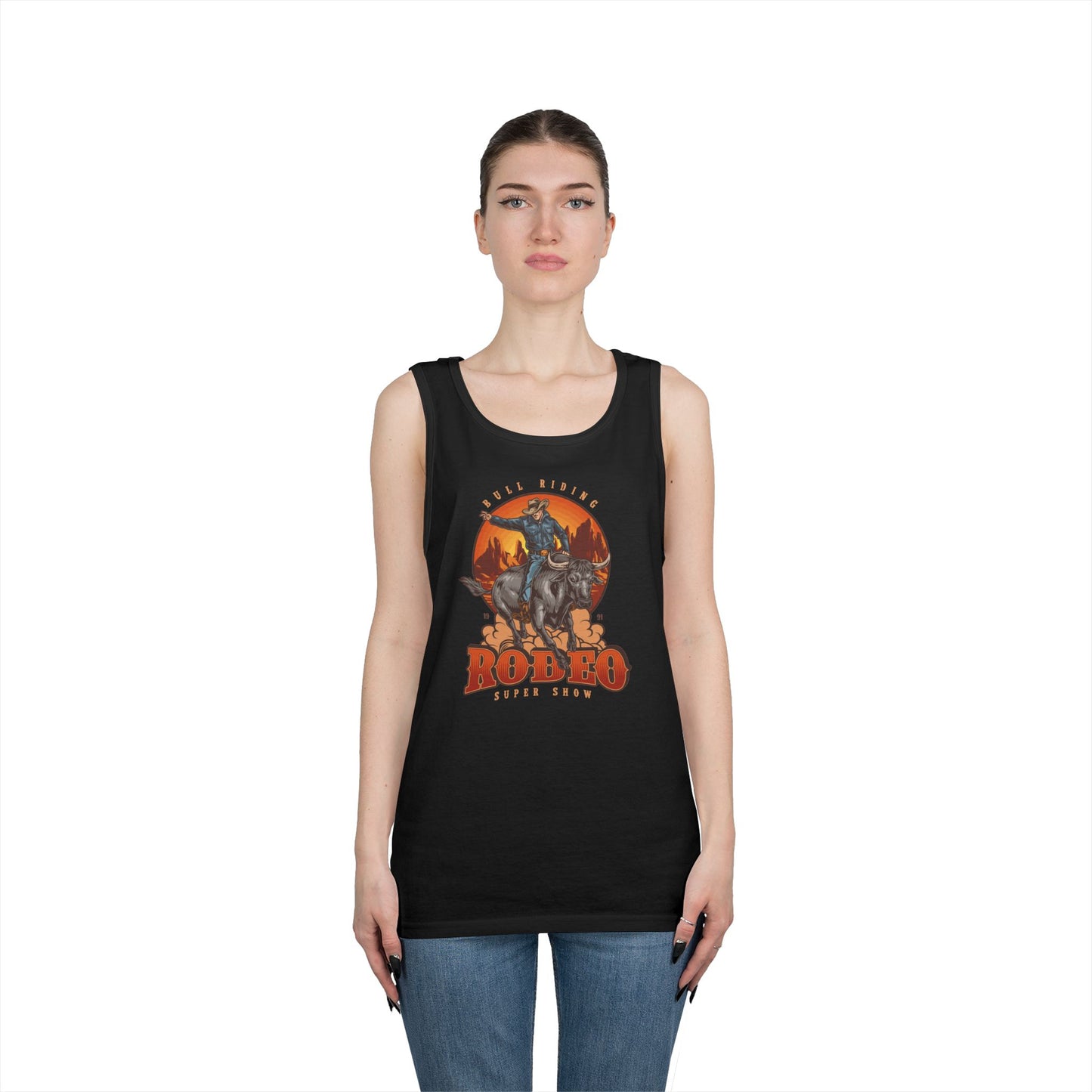Unisex Heavy Cotton Tank Top - Bull Riding - Rodeo Super Show