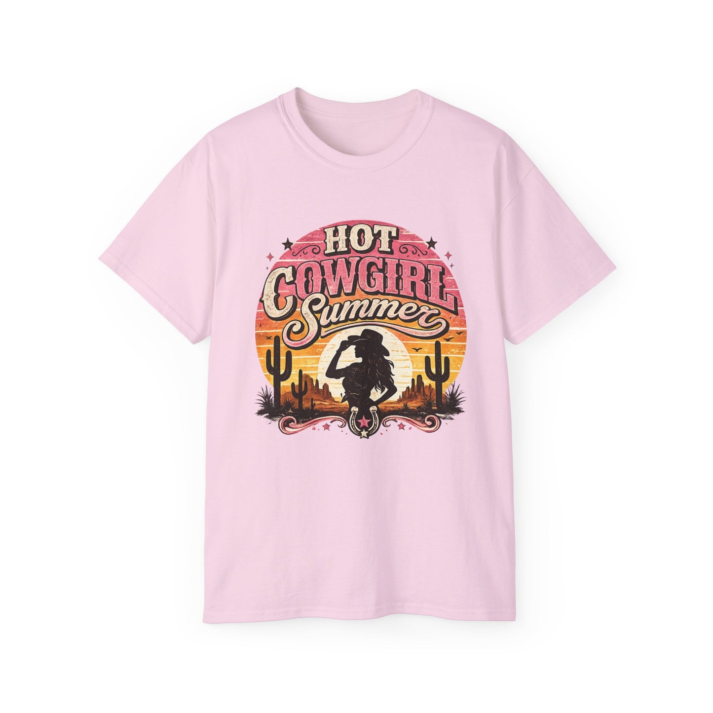 T-Shirt - Hot cowgirl summer at sunset