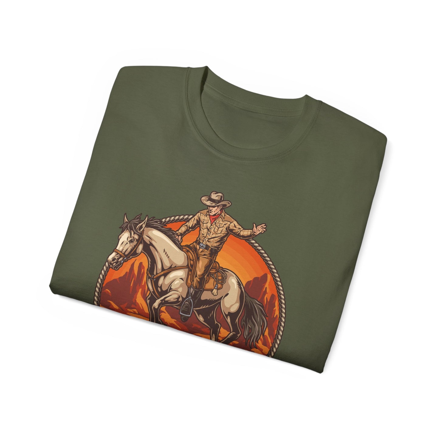 Western Rodeo Cowboy Tee - Fun Casual Shirt for Rodeo Fans, Gift for Country Lovers, Festival Outfit, Everyday Wear, Rodeo Apparel - Rodeo Cowboy - Texas