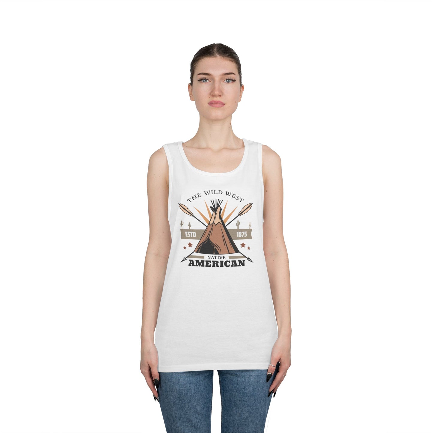 Unisex Heavy Cotton Tank Top - The Wild West - Native American