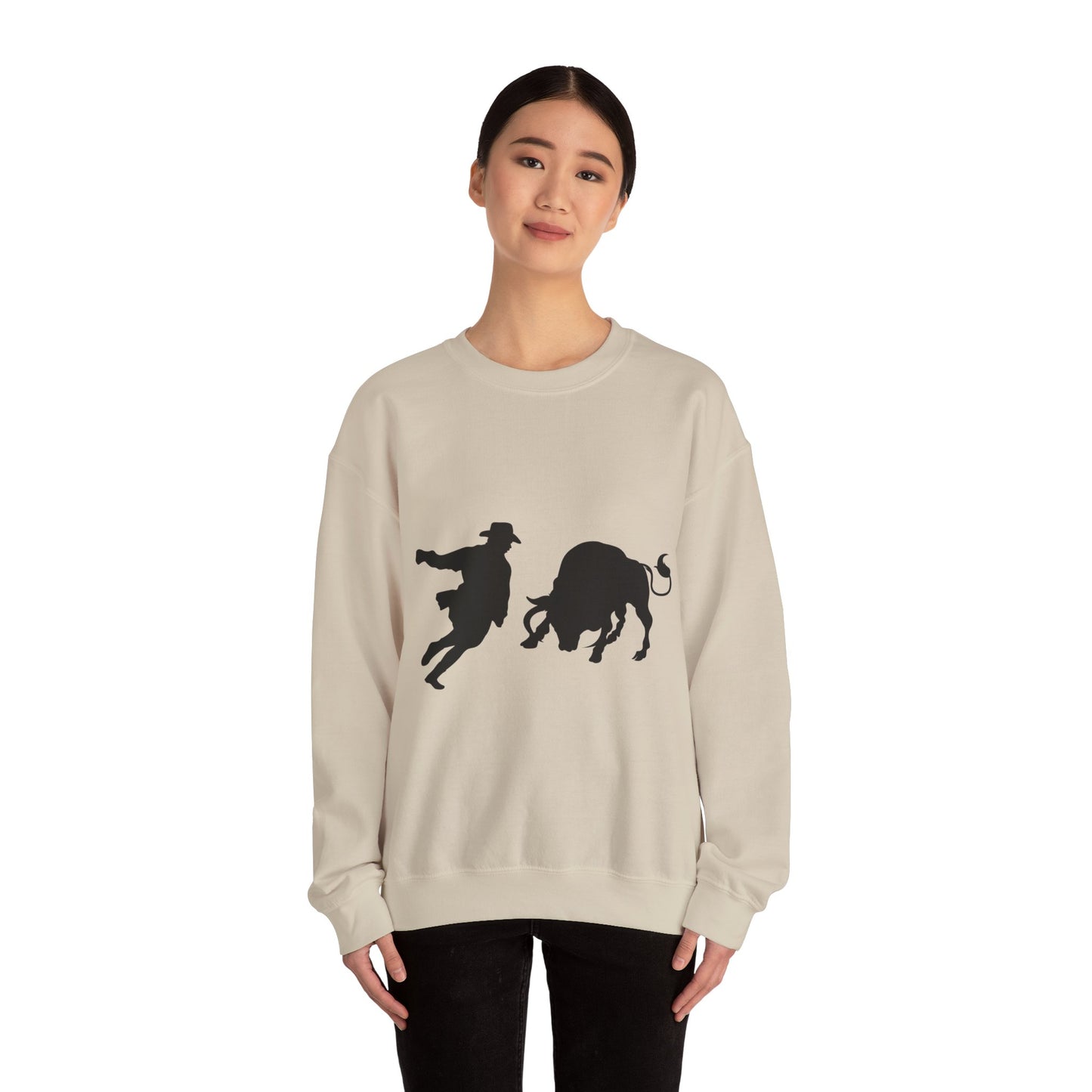 Crewneck Sweatshirt - Clown and Bull - Silhouette
