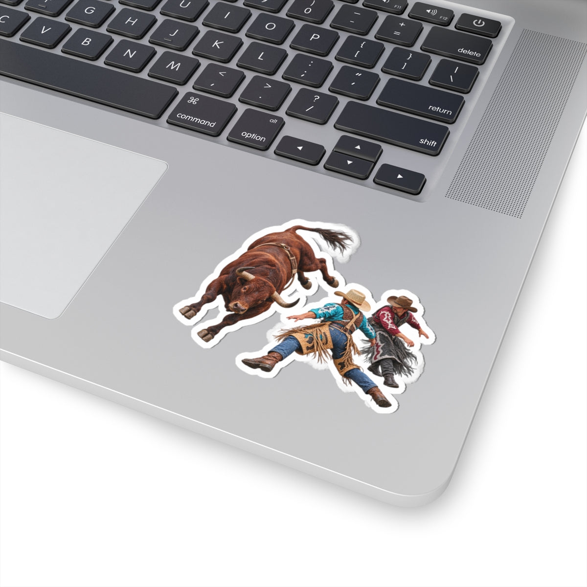 Kiss-Cut Stickers - Cowboys - Clowns and Brown Bull - without Text - 3D Transparent