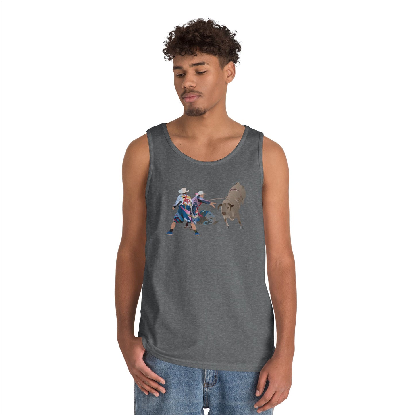 Unisex Heavy Cotton Tank Top - Clowns and Bull