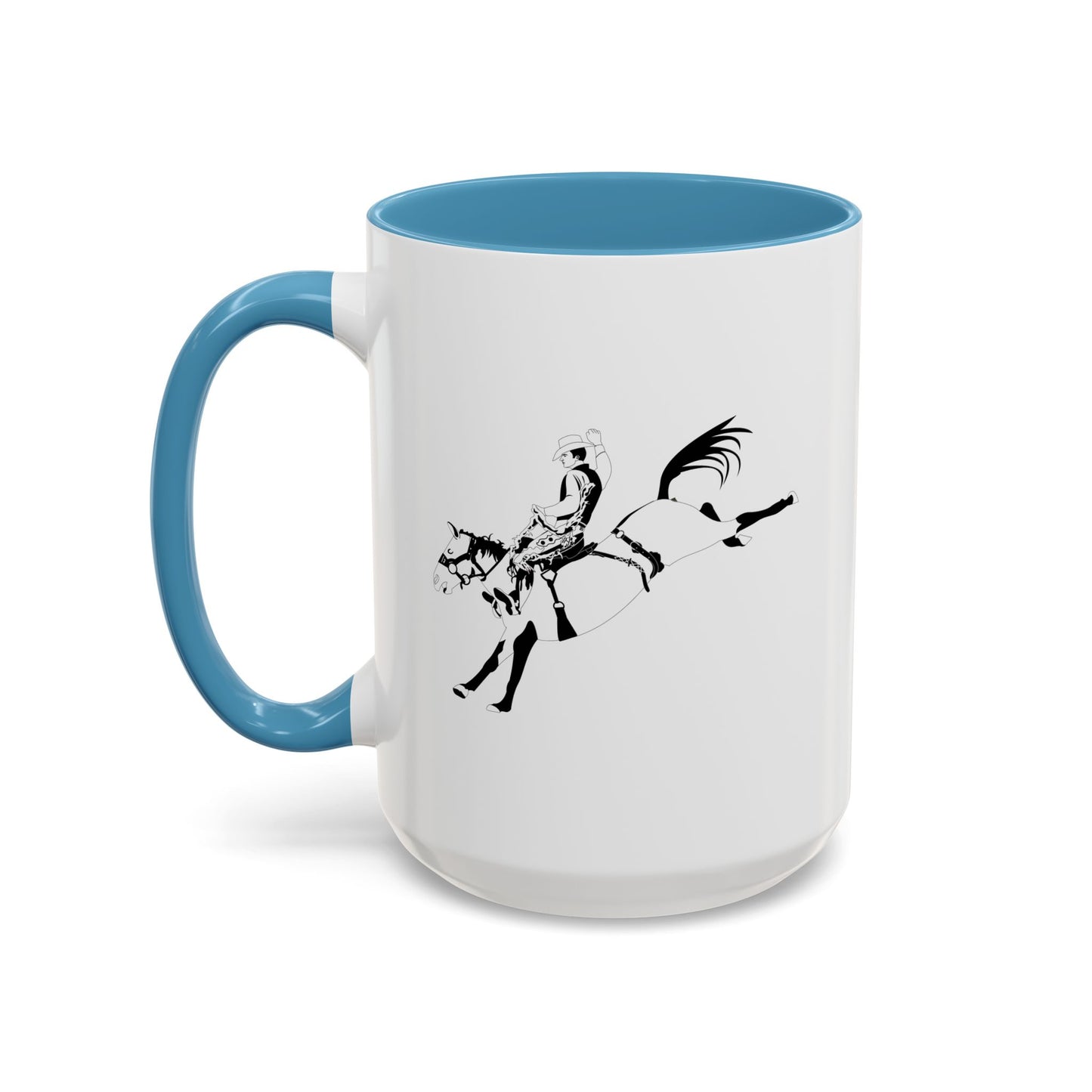 Accent Coffee Mug (11, 15oz) - Cowboy - Bronco Buster - BW
