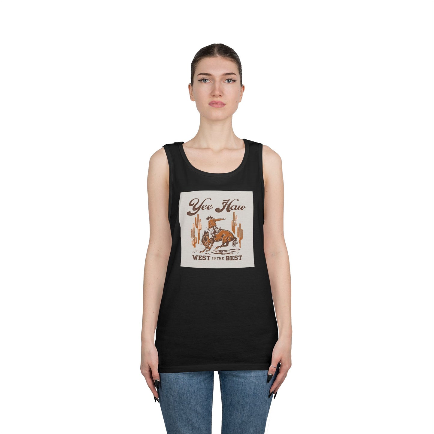 Unisex Heavy Cotton Tank Top - Wild West Cowboy - Yee Haw