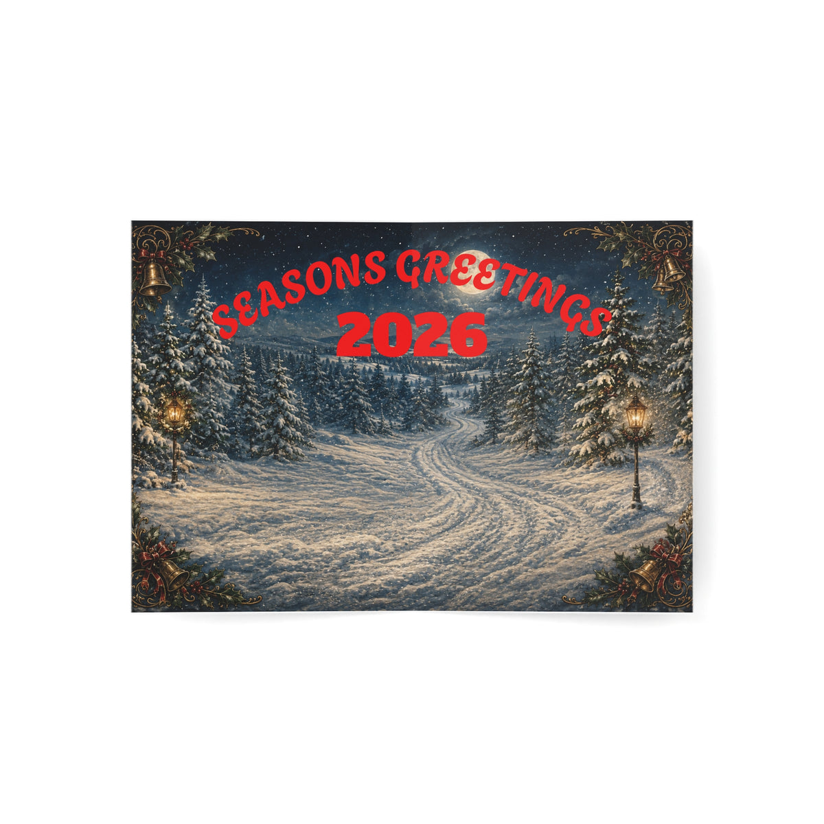 Surname Christmas Crew Greeting Card | Personalized Holiday Card, Santa Tree Design