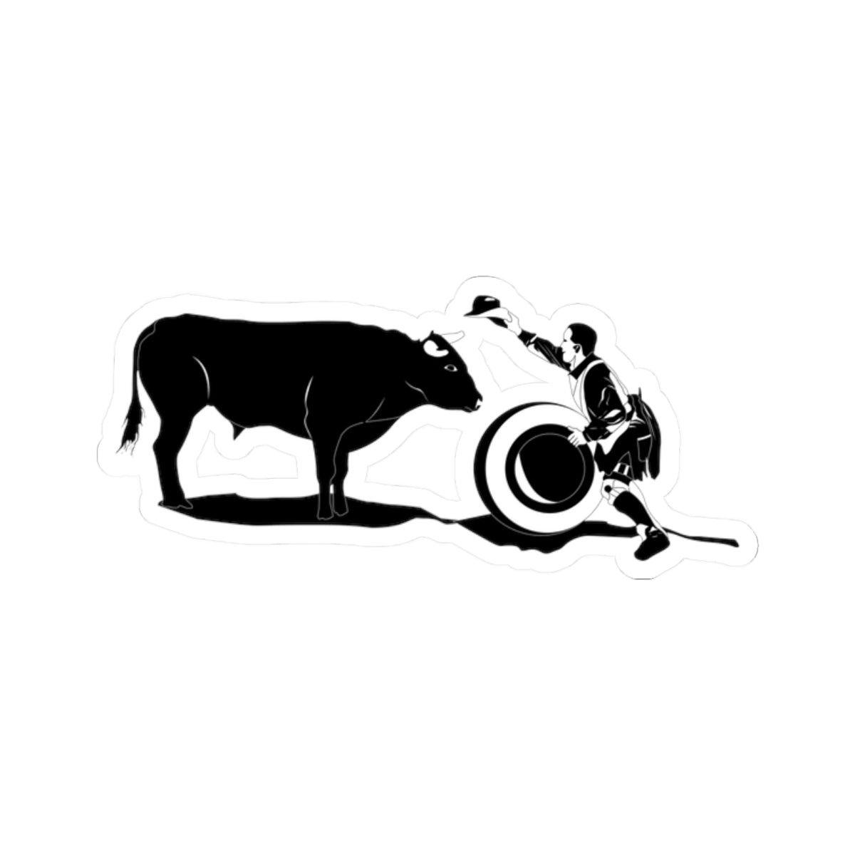 Kiss-Cut Stickers - Clown and Bull - BW