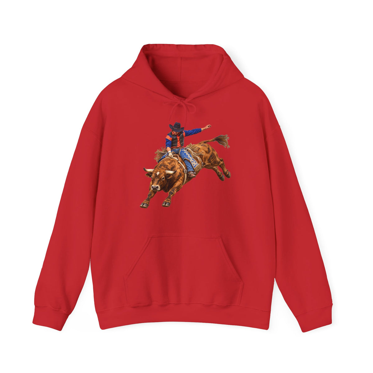 Hoodie — Cowboys - Bull Rider - Oblique - without Text - 3D Transparent
