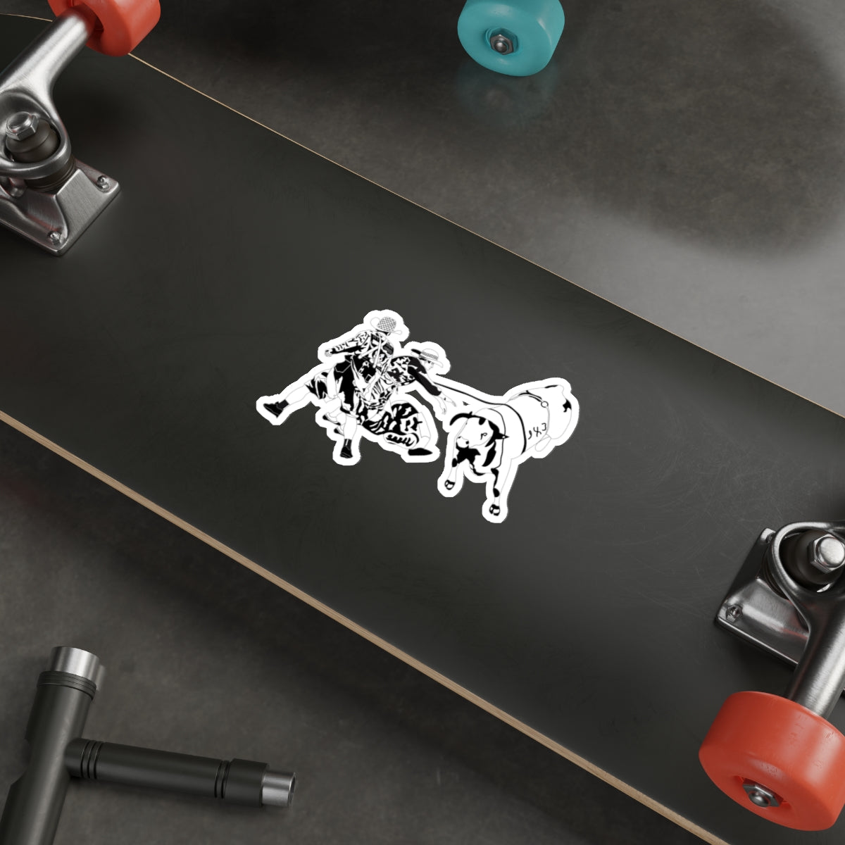 Die-cut stickers - Clowns and Bull - BW