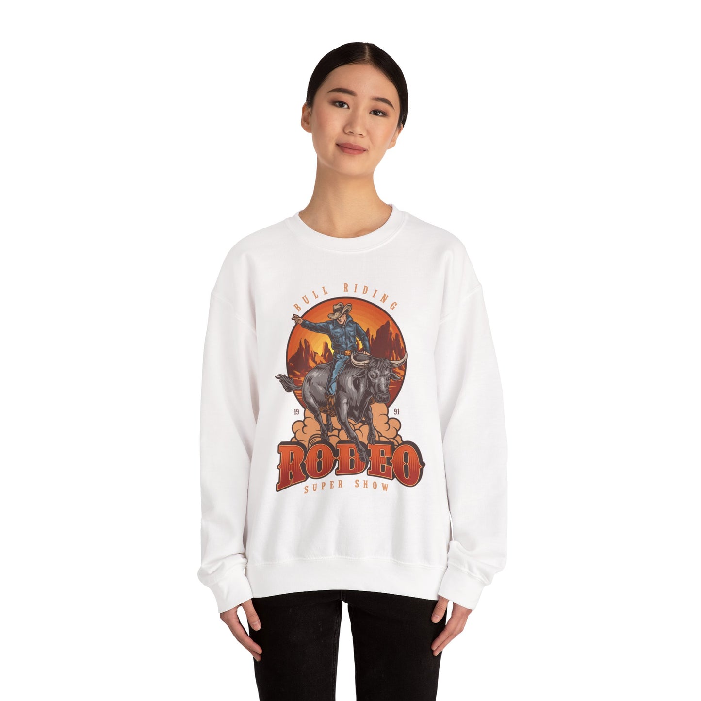 Crewneck Sweatshirt - Bull Riding - Rodeo Super Show