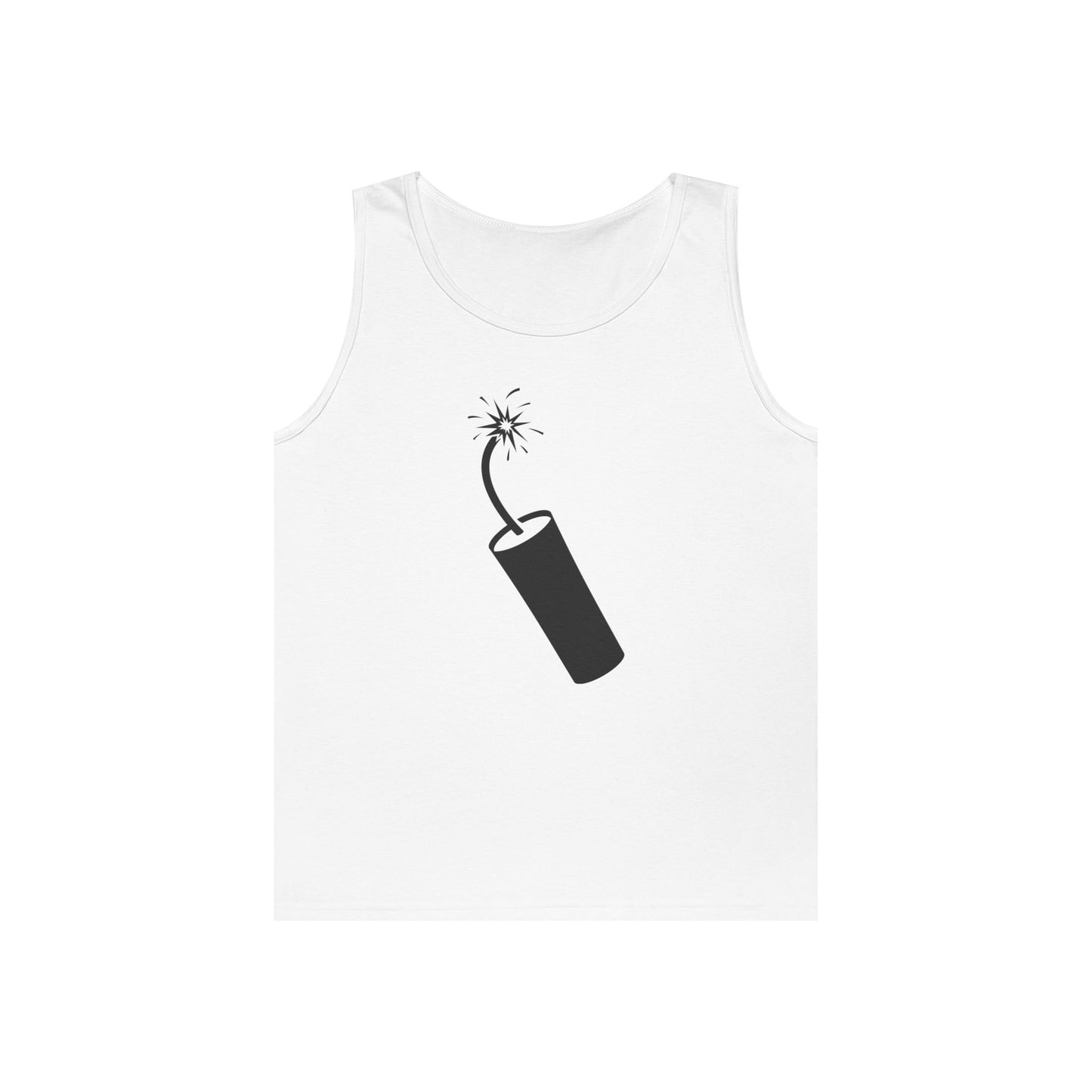 Unisex Heavy Cotton Tank Top - Dynamite Stick w Burng Fuse X 300