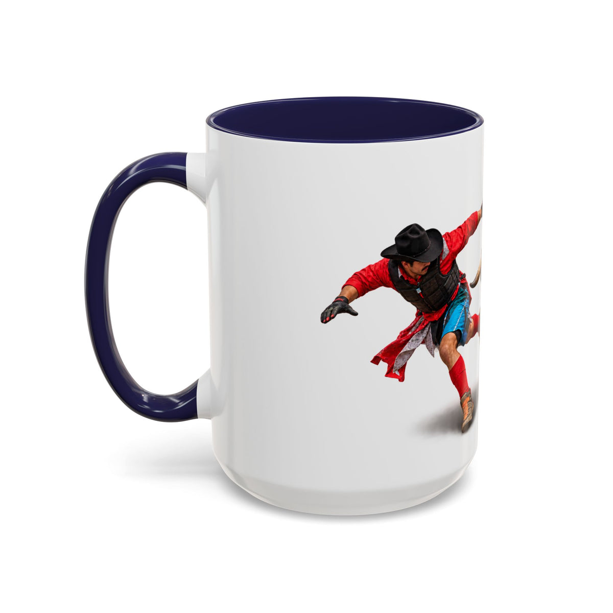 Accent Coffee Mug (11, 15oz) - Rodeo - Bull and Clown - 3D
